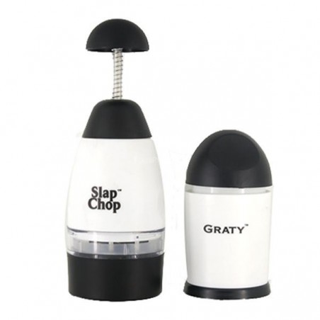 Hachoir batteur manuel + 2pcs coupe râpe