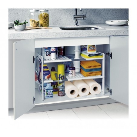 Organisateur modulaire 2 étagères pour intérieur d'armoires et de meubles (50X70X40 CM)