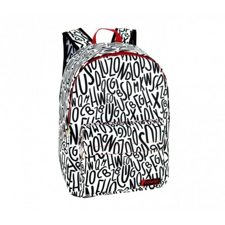 CR612LT - Sac à dos - mod.LETTRE NOIR ET BLANC avec détail frontal (43x33x13) CR612LT - Sac à dos - mod.LETTRE NOIR ET BLANC avec détail frontal (43x33x13)