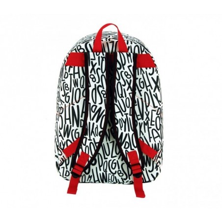 CR612LT - Sac à dos - mod.LETTRE NOIR ET BLANC avec détail frontal (43x33x13) CR612LT - Sac à dos - mod.LETTRE NOIR ET BLANC avec détail frontal (43x33x13)