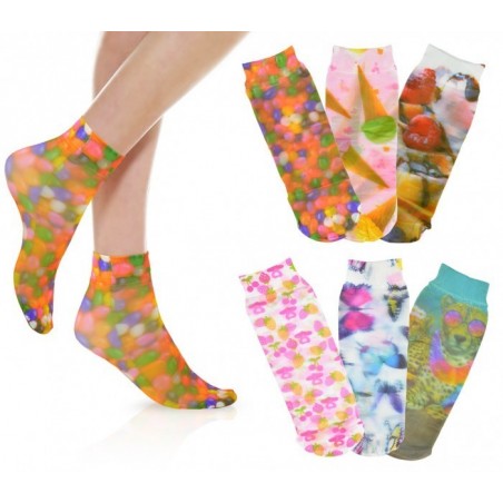 038- 4 - Pack de 6 paires de chaussettes 20 den motifs FANTASIA 038- 4 - Pack de 6 paires de chaussettes 20 den motifs FANTASIA
