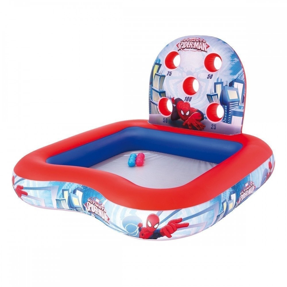  98016 - Jeu interactif gonflable Spiderman - Bestway - 155 x 155 x 99 cm