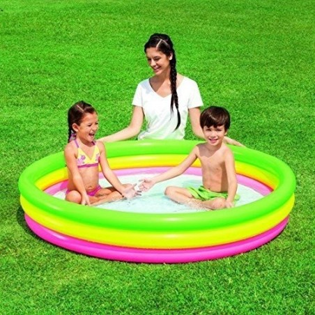 51042 - Piscine gonflable 3 anneaux - Bestway - 170 x 53 cm revêtement réfléchissant