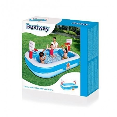 54006 -Piscine rectangulaire vinyle gonflable - Bestway - 262x175x51 cm- 2 anneaux  54006 -Piscine rectangulaire vinyle gonflable - Bestway - 262x175x51 cm- 2 anneaux