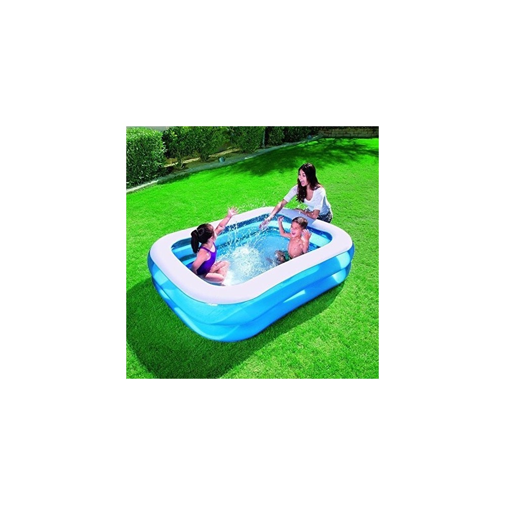  54006 -Piscine rectangulaire vinyle gonflable - Bestway - 262x175x51 cm- 2 anneaux