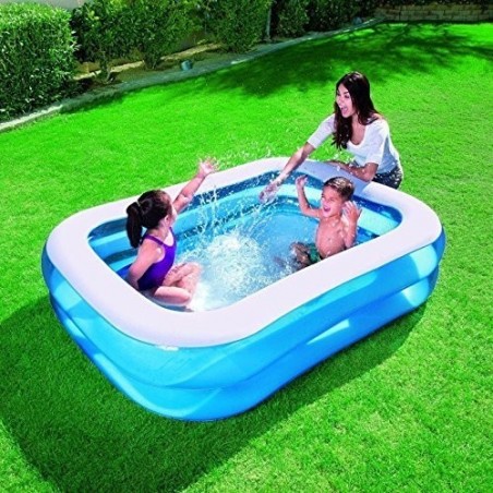  54006 -Piscine rectangulaire vinyle gonflable - Bestway - 262x175x51 cm- 2 anneaux