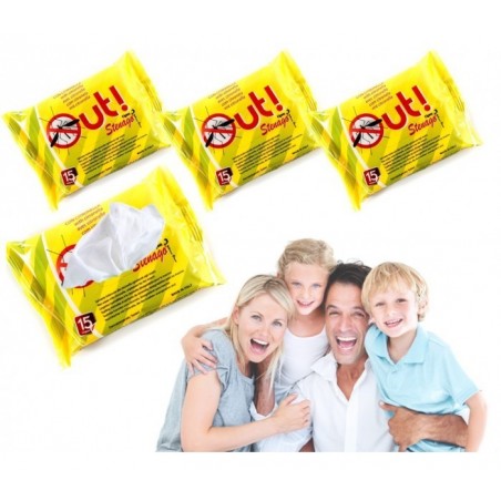 3 Paquets de 45 lingettes imprégnées de citronnelle - Anti-moustiques