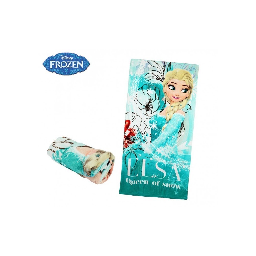 Sac de plage la Reine des Neiges comprenant une bouteille et une serviette