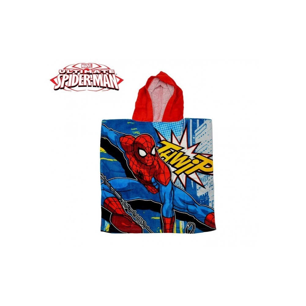 MV92261 - Peignoir avec capuche en coton - Spiderman 120x60cm