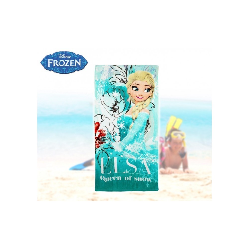  WD16937 - Serviette de plage princesse Elsa - La Reine des Neiges - 140x70 cm 100% coton