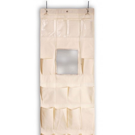 Rangement et organisateur de maquillage pour porte avec un espace de miroir