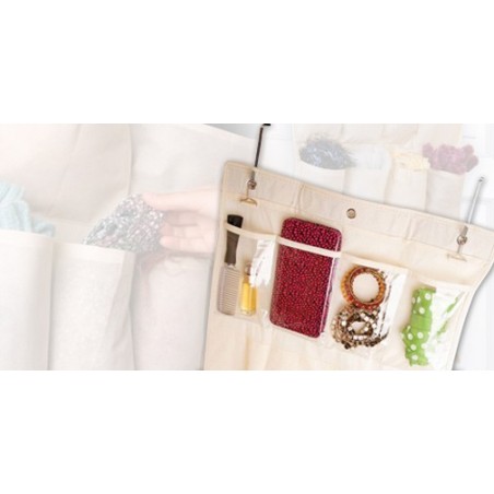 Rangement et organisateur de maquillage pour porte avec un espace de miroir