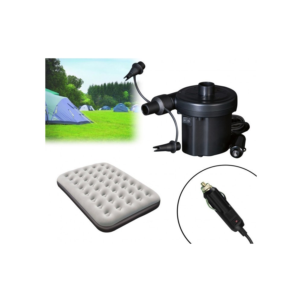 62097 - Mini compresseur - pompe - 3 soupapes avec adaptateur de voiture 12V - Bestway