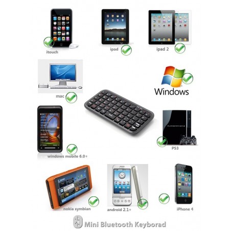 Mini clavier qwerty avec couvercle pour iphone (bluetooth wifi)
