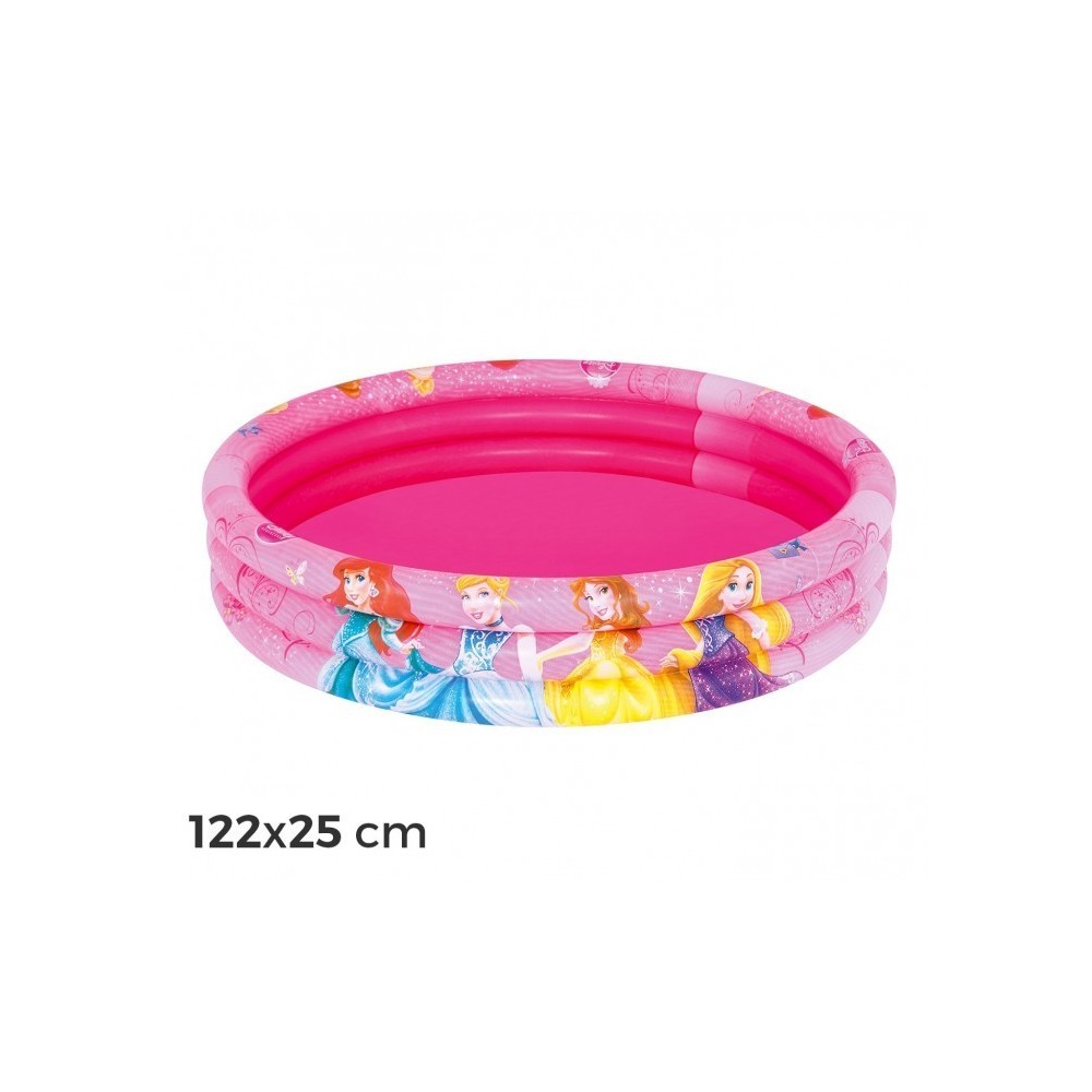 91047 - Piscine gonflable 122x25 cm Princesses Disney - trois anneaux rose