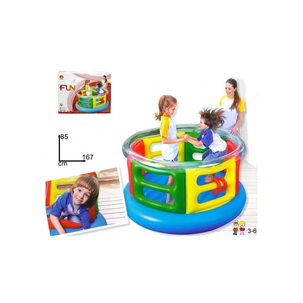  606936 - MINI TRAMPOLINE GONFLABLE FUN POUR LES ENFANTS - 167X85 CM - 3 À 6 ANS