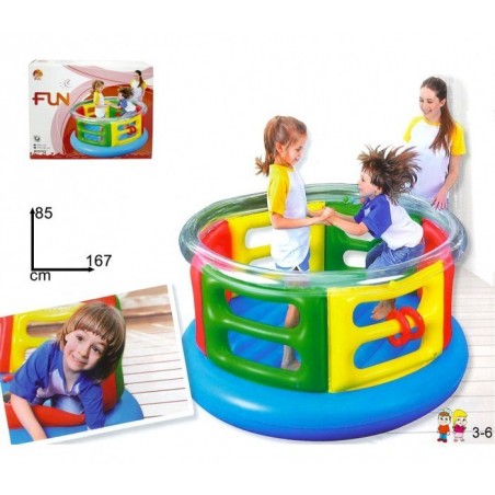  606936 - MINI TRAMPOLINE GONFLABLE FUN POUR LES ENFANTS - 167X85 CM - 3 À 6 ANS