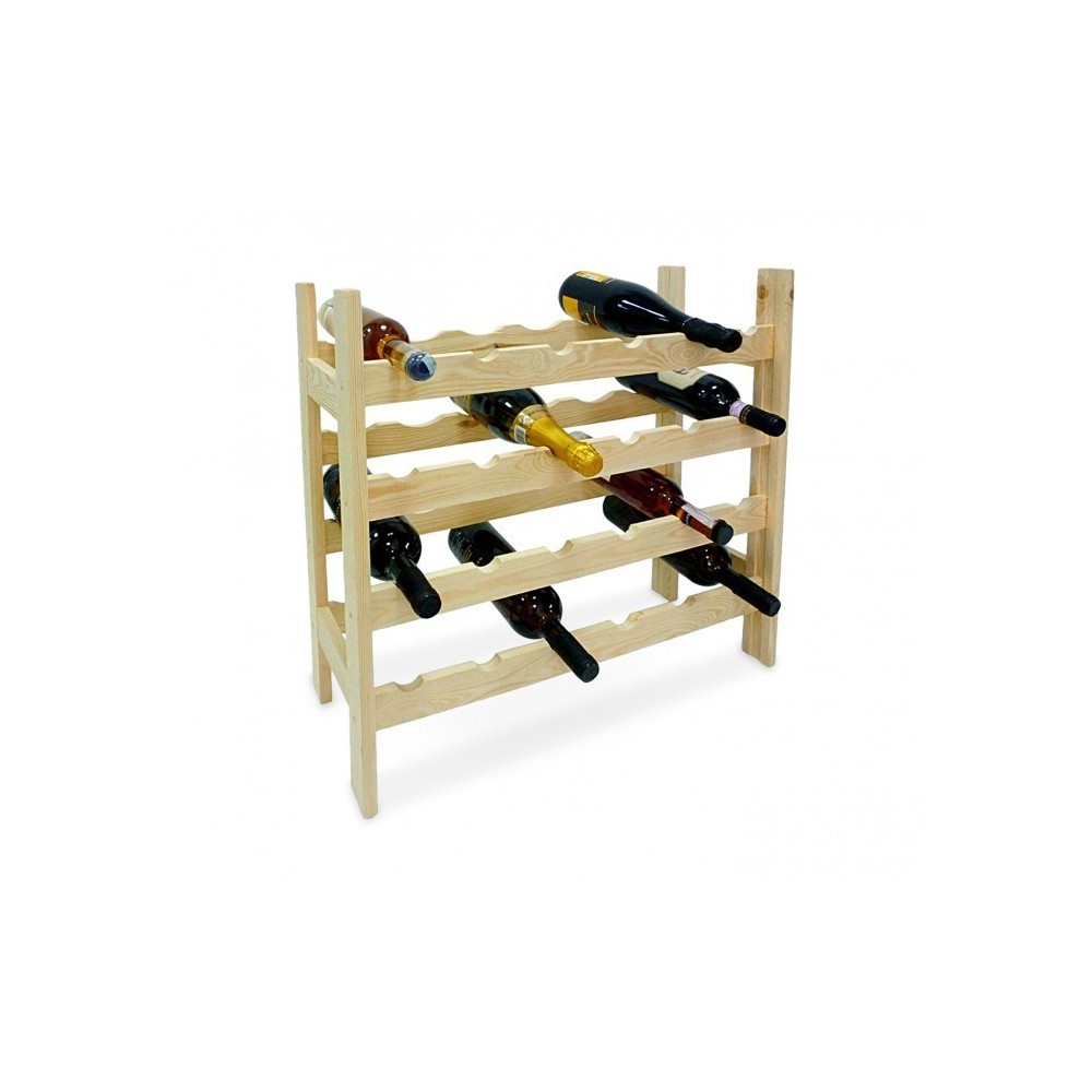 84158 - PLATEAU EN BOIS NATUREL POUR 24 BOUTEILLES DE VIN