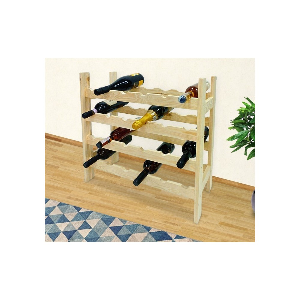 84158 - PLATEAU EN BOIS NATUREL POUR 24 BOUTEILLES DE VIN