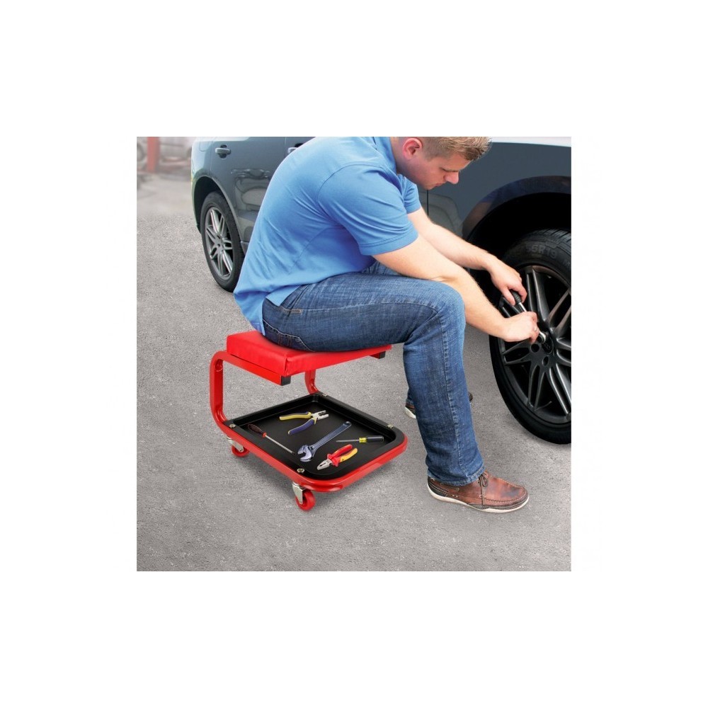 ST3059 - TABOURET A ROULETTES ET TABLETTE A OUTILS