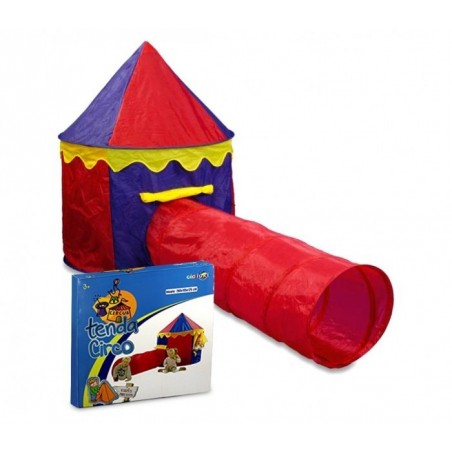 167830 - Tente de campagne pour enfants avec motif cirque (comprend tunnel) - 260x105x125 CM - Ligne Cigioki