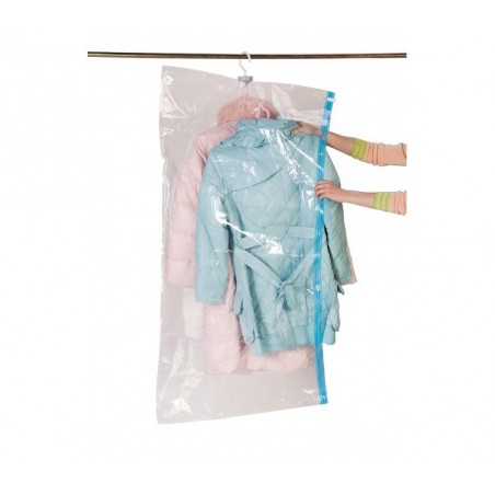 Sac housse de rangement sous vide avec ceintre pour organiser les vêtements dans l'armoire