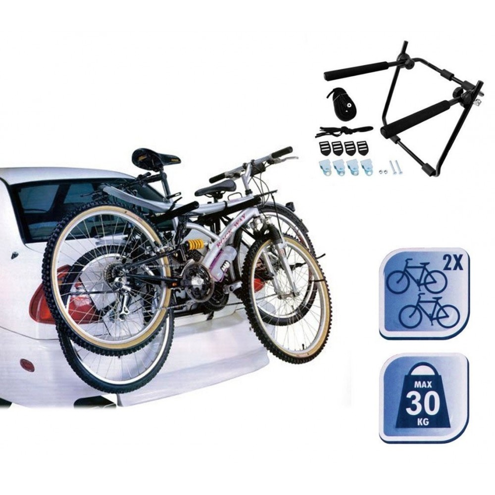 Support - Porte vélos - Bicyclette - Tronc de voiture (2 vélos) 72538 -