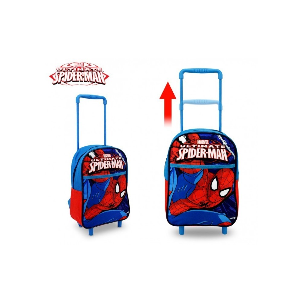 SP16106 - SAC À DOS D'EPAULE SCOLAIRE AVEC CHARIOT - SPIDERMAN 34X25X15 CM