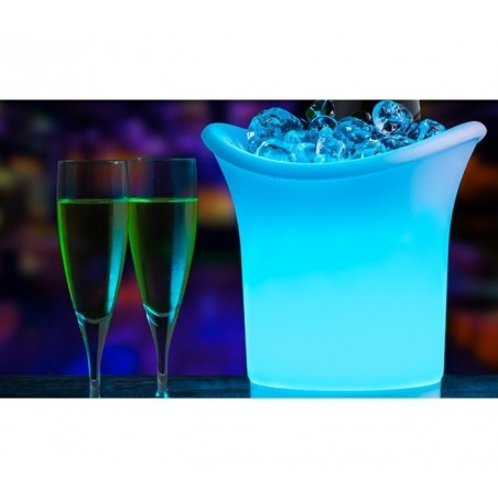 SEAU A GLACE LUMINEUX POUR LE CHAMPAGNE AVEC CHANGEMENT DE COULEUR AUTOMATIQUE – LED 6 COULEURS 