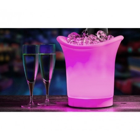 SEAU A GLACE LUMINEUX POUR LE CHAMPAGNE AVEC CHANGEMENT DE COULEUR AUTOMATIQUE – LED 6 COULEURS 
