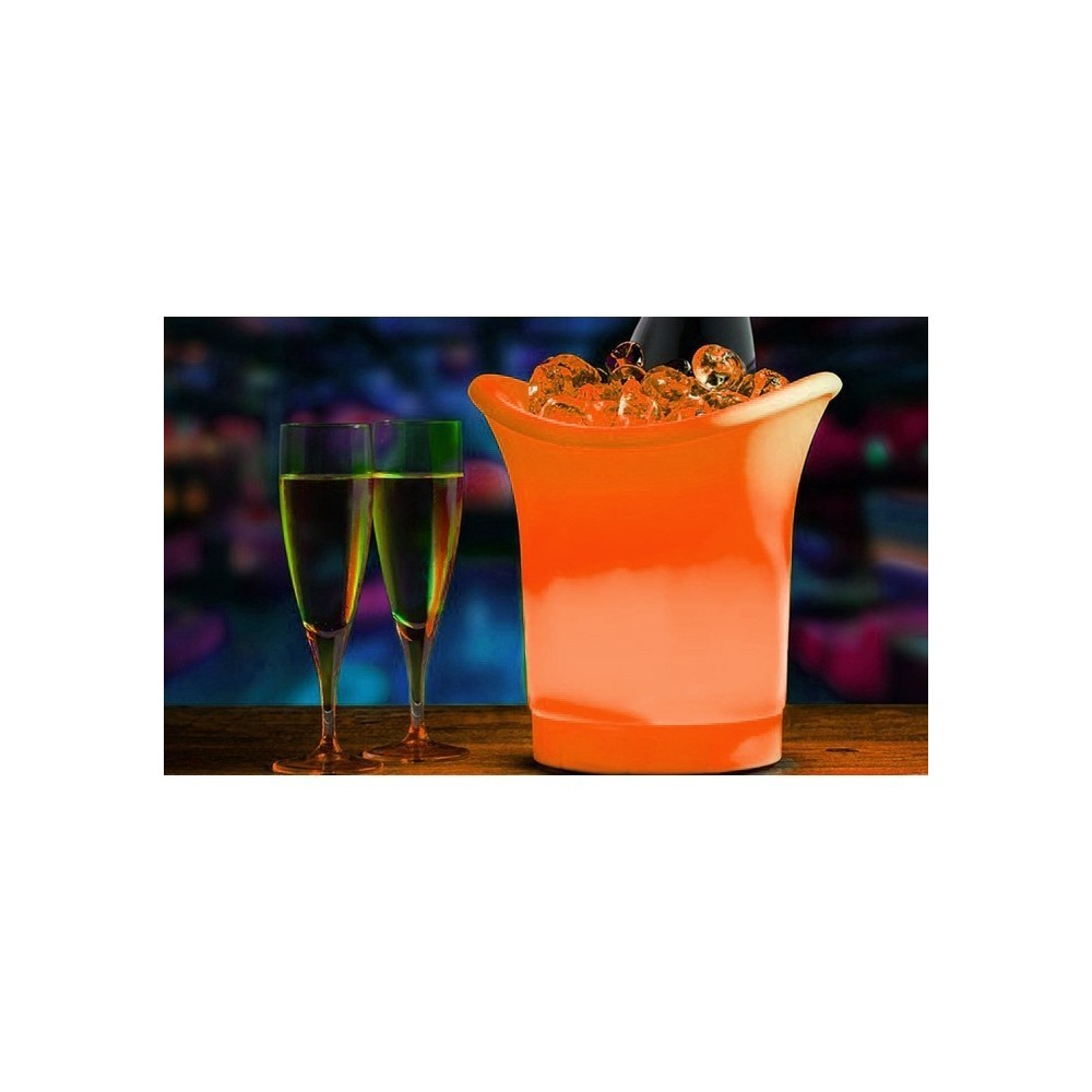 SEAU A GLACE LUMINEUX POUR LE CHAMPAGNE AVEC CHANGEMENT DE COULEUR AUTOMATIQUE – LED 6 COULEURS 