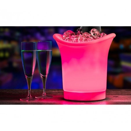 SEAU A GLACE LUMINEUX POUR LE CHAMPAGNE AVEC CHANGEMENT DE COULEUR AUTOMATIQUE – LED 6 COULEURS 