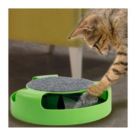 Jouet chat avec la souris piégée à l'intérieur (25 cm)