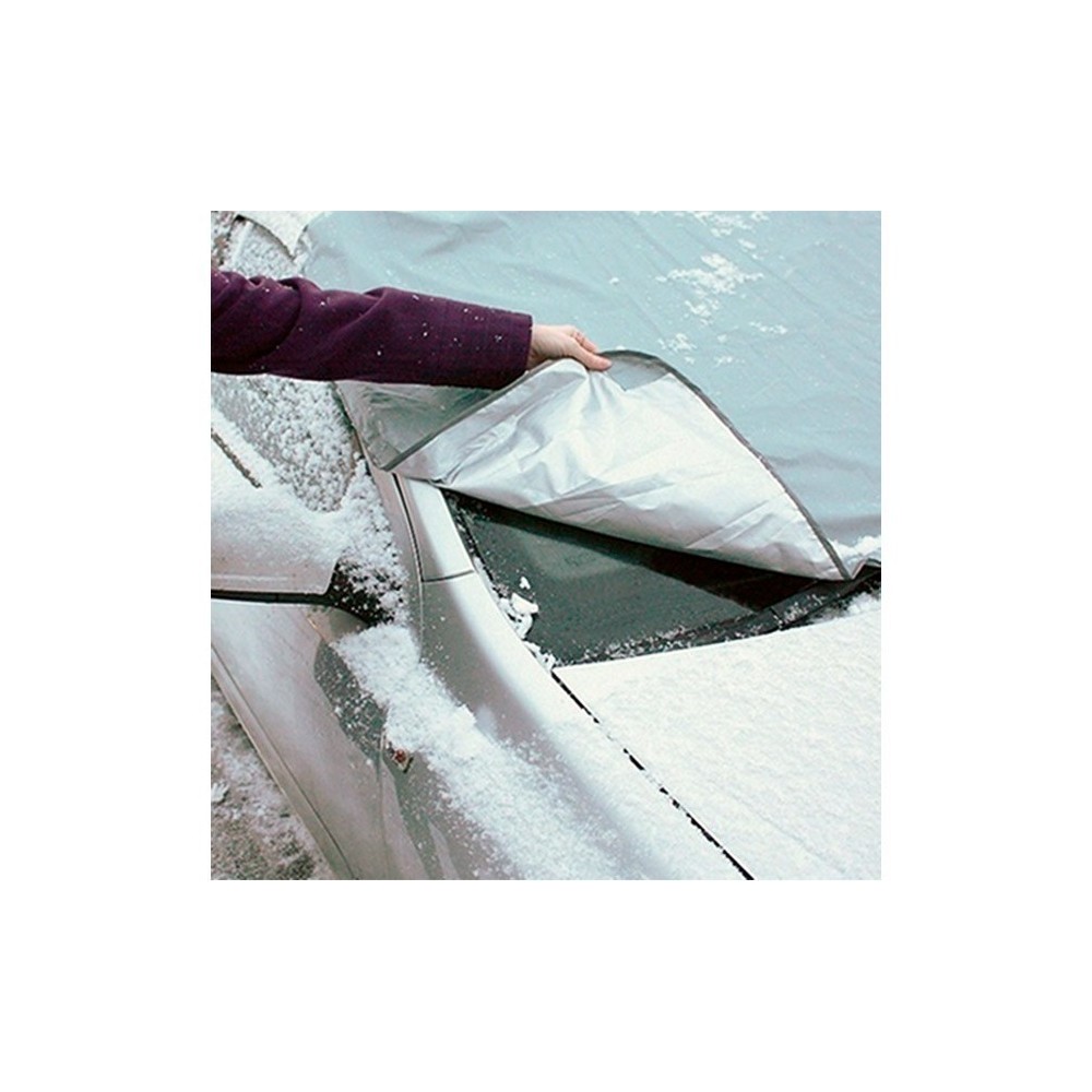 2269 COUVERTURE DE PARE-BRISE GRISE AVEC SANGLES DE FIXATION DE FIXATION ANTI NEIGE OU SOLEIL