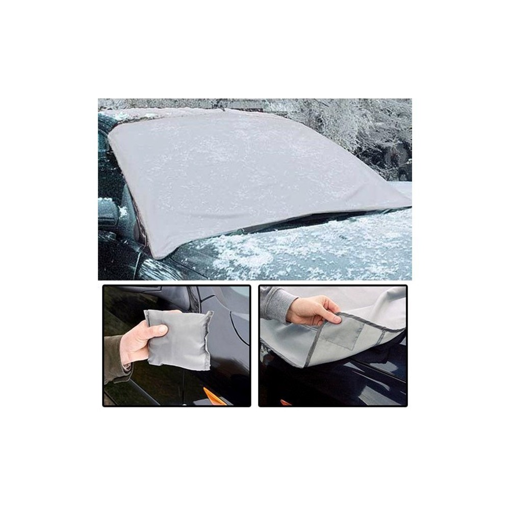 2269 COUVERTURE DE PARE-BRISE GRISE AVEC SANGLES DE FIXATION DE FIXATION ANTI NEIGE OU SOLEIL