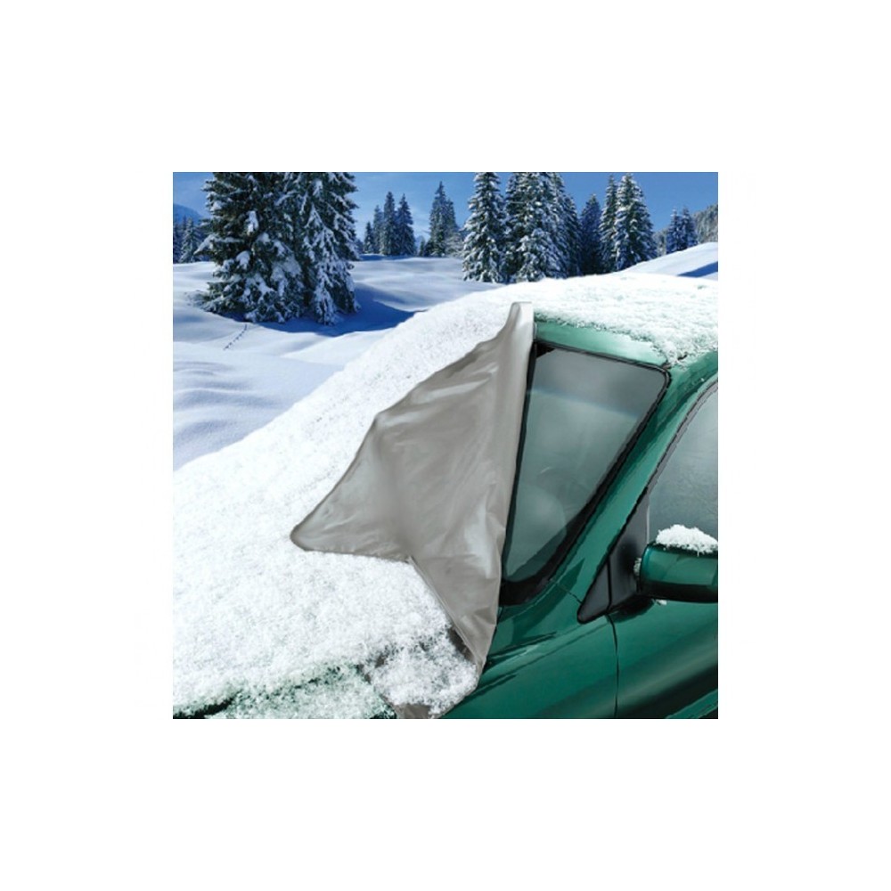 2269 COUVERTURE DE PARE-BRISE GRISE AVEC SANGLES DE FIXATION DE FIXATION ANTI NEIGE OU SOLEIL