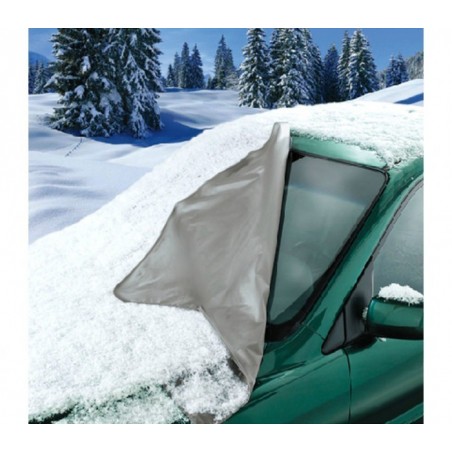 2269 COUVERTURE DE PARE-BRISE GRISE AVEC SANGLES DE FIXATION DE FIXATION ANTI NEIGE OU SOLEIL