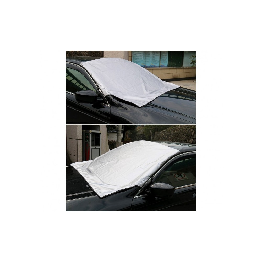 2269 COUVERTURE DE PARE-BRISE GRISE AVEC SANGLES DE FIXATION DE FIXATION ANTI NEIGE OU SOLEIL