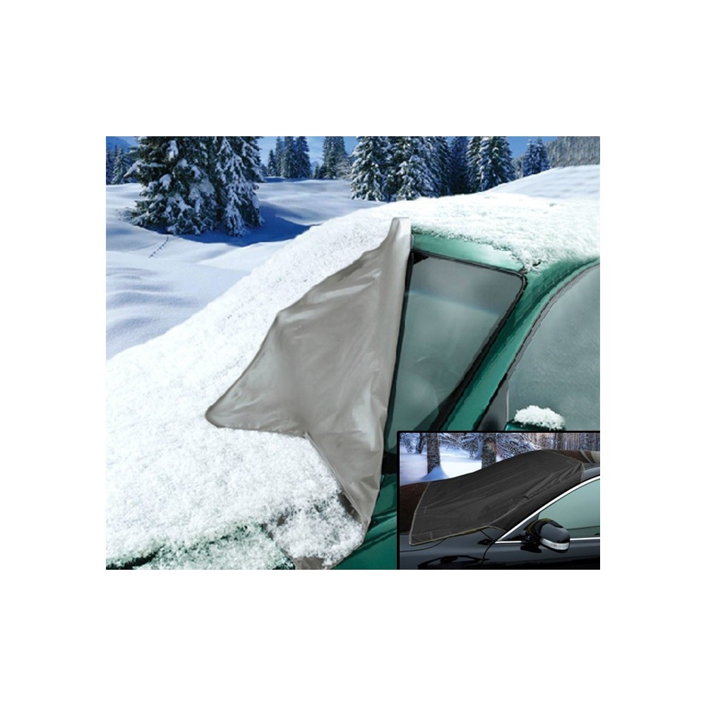 2269 COUVERTURE DE PARE-BRISE GRISE AVEC SANGLES DE FIXATION DE FIXATION ANTI NEIGE OU SOLEIL