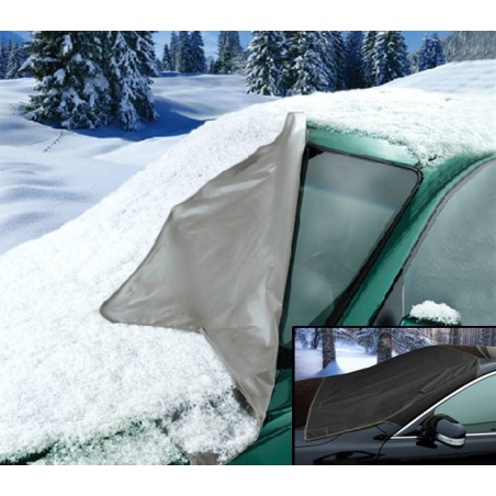 2269 COUVERTURE DE PARE-BRISE GRISE AVEC SANGLES DE FIXATION DE FIXATION ANTI NEIGE OU SOLEIL