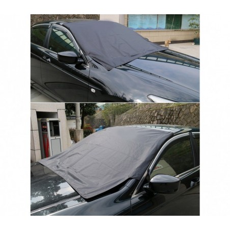 2270 COUVERTURE DE PARE-BRISE NOIRE ANTI NEIGE OU SOLEIL AVEC AIMANTS