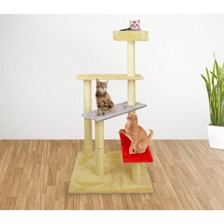 HK1038 GYMNASE POUR CHATS A ÉCHELLE AVEC GRIFFOIR ET COLONNES EN SISAL 144 CM