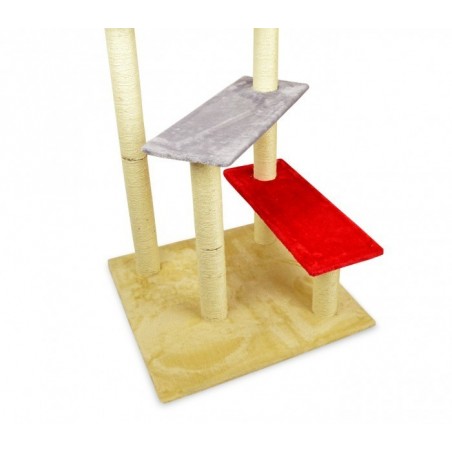 HK1038 GYMNASE POUR CHATS A ÉCHELLE AVEC GRIFFOIR ET COLONNES EN SISAL 144 CM