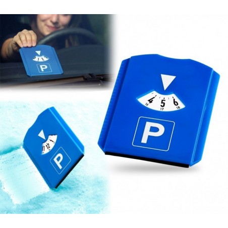 DISQUE DE STATIONNEMENT EN PLASTIQUE MULTIUSAGE AVEC GRATTOIR A GLACE / GIVRE