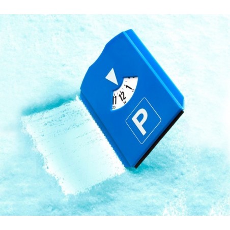 DISQUE DE STATIONNEMENT EN PLASTIQUE MULTIUSAGE AVEC GRATTOIR A GLACE / GIVRE