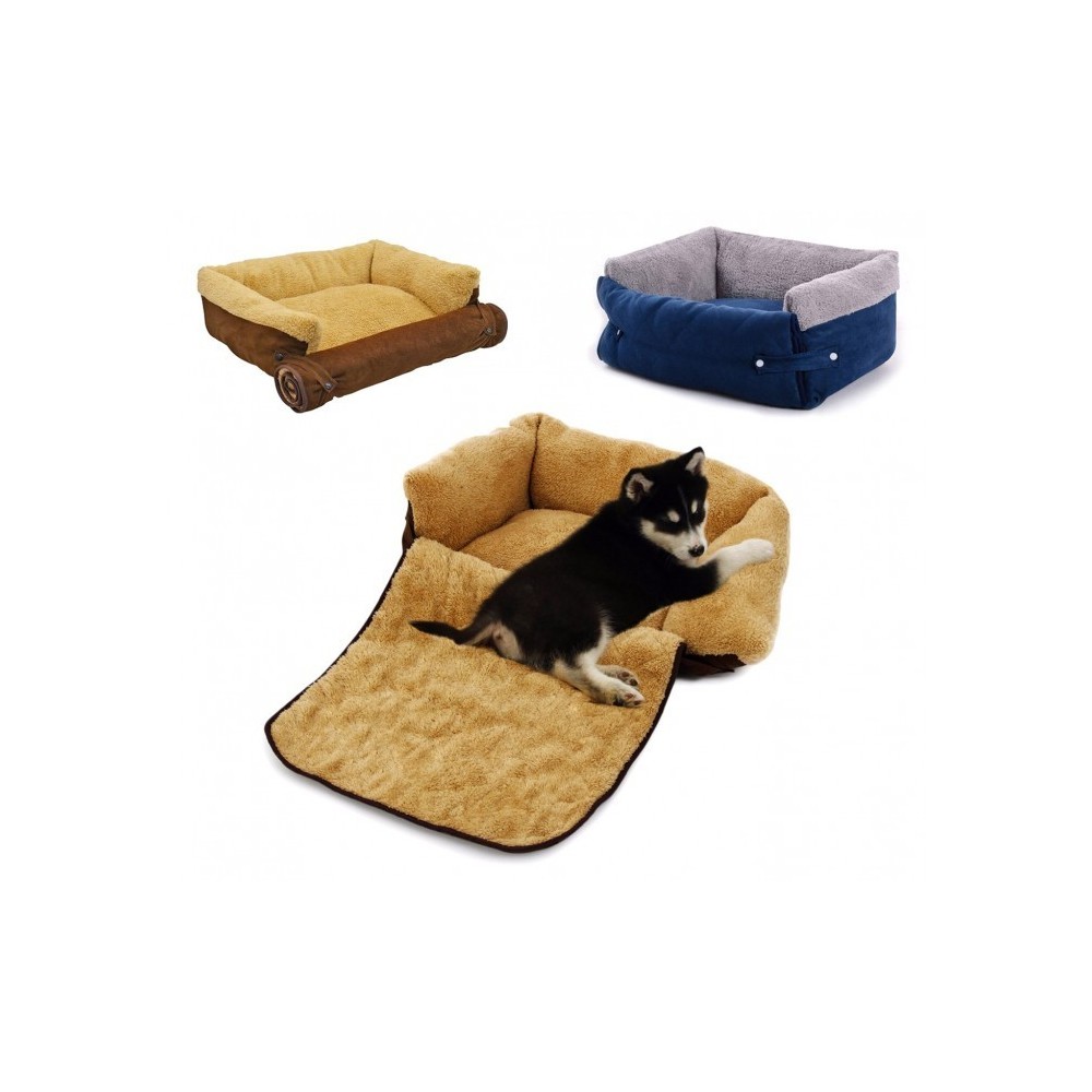 Couffin depliable double fonction panier pour chien doux 82x46x18 