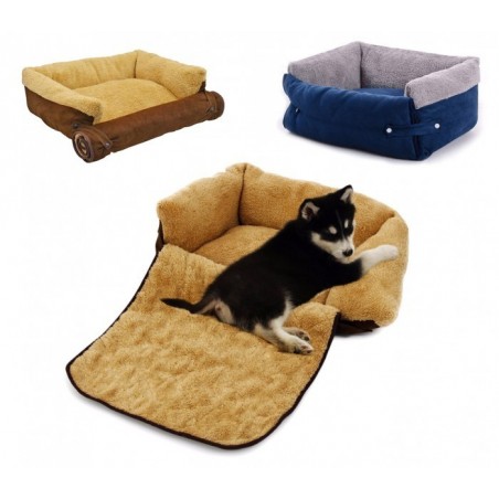 Couffin depliable double fonction panier pour chien doux 82x46x18 