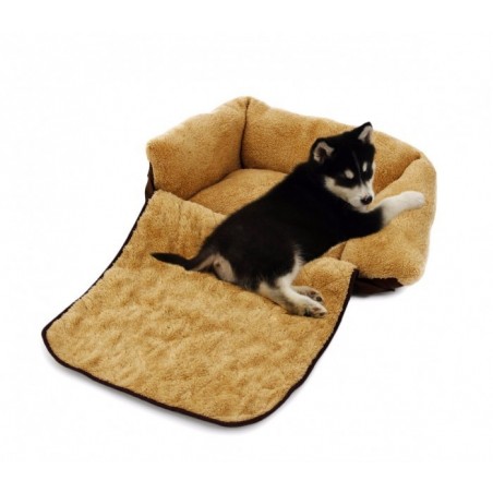 Couffin depliable double fonction panier pour chien doux 82x46x18 