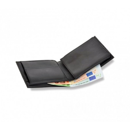 S04 Portefeuille noir CALVIN KLEIN pour homme en vrai cuir