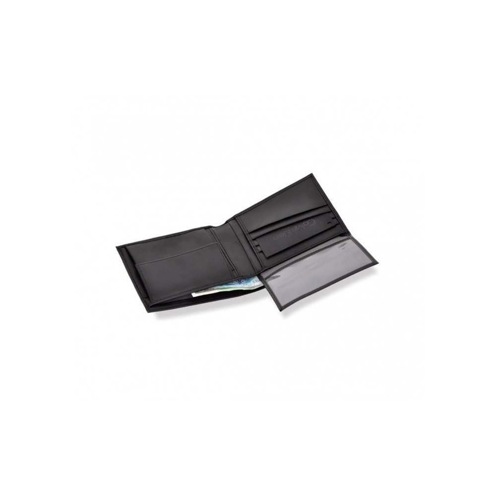 S04 Portefeuille noir CALVIN KLEIN pour homme en vrai cuir